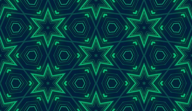 Blue And Green Neon Geometric Motion Seamless Background Pattern