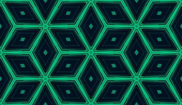 Blue And Green Neon Geometric Motion Seamless Background Pattern