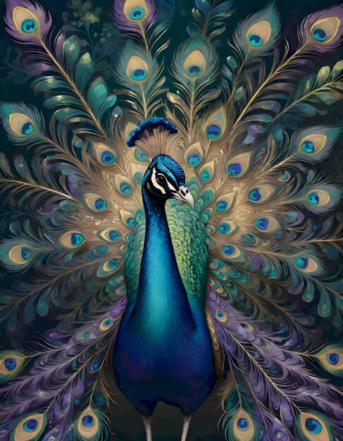 Blue and Green Peacock