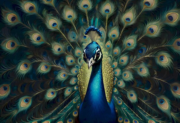 Blue and Green Peacock