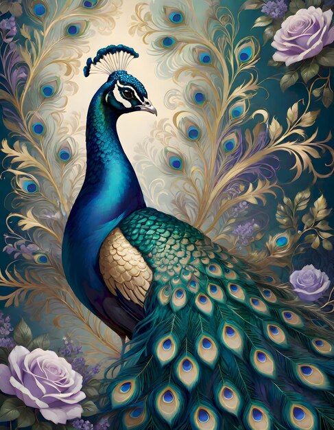 Blue and Green Peacock