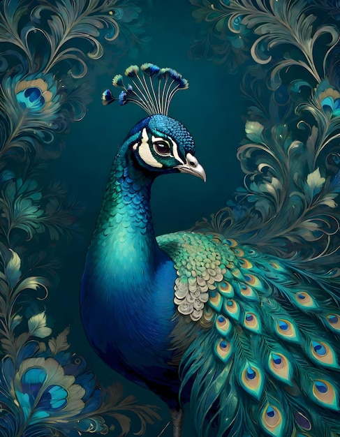 Blue and Green Peacock