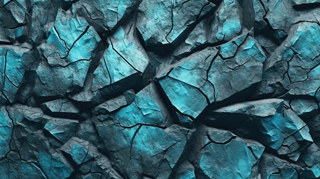 Blue green rock texture AI generated image