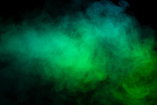 Blue and green steam on a black background