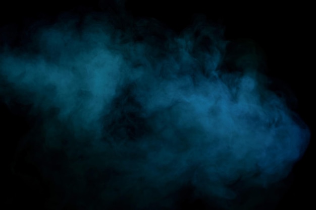 Blue and green steam on a black background