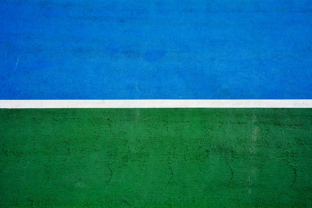 Blue and green tennis court