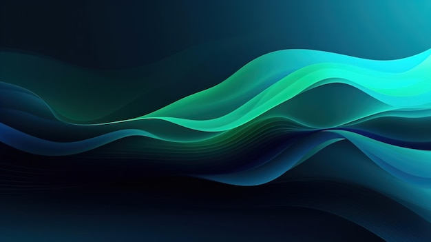 A blue and green wave background with a green wave.