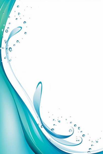 a blue and green wave background with water droplets