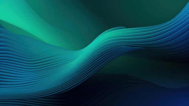 A blue and green wave design with a blue background.