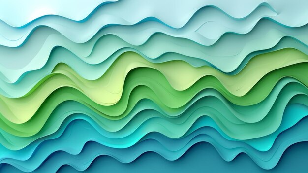 Blue and green waves background