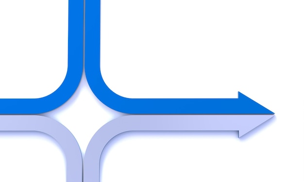 青と灰色の矢印が白い背景にあるビジネスコンセプト
