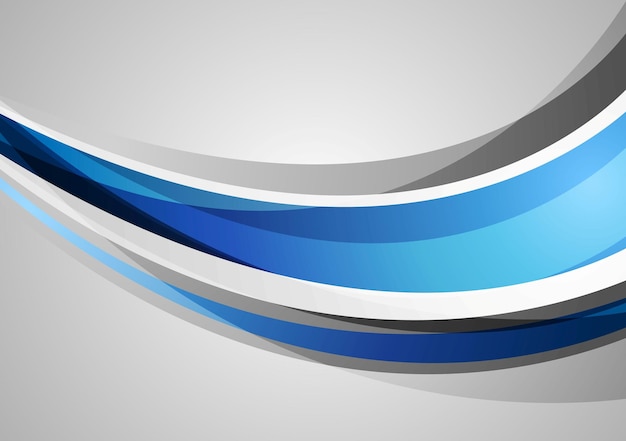 Blue and grey corporate waves background