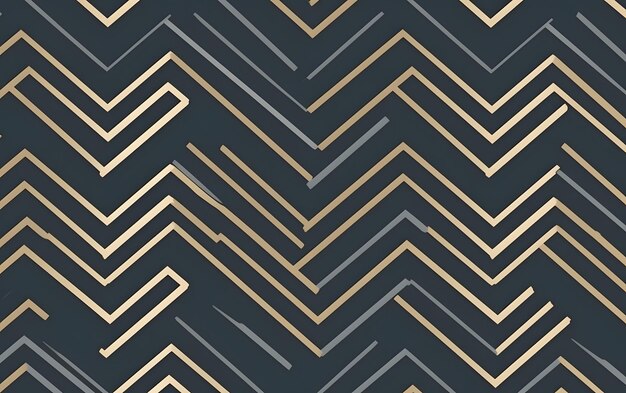 Photo a blue and grey geometric pattern with gold stripes.