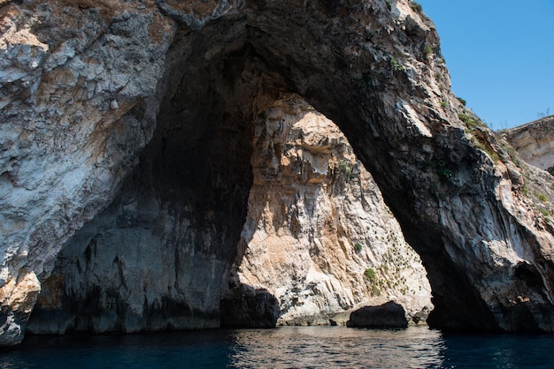 Blue grotto seen from a boat trip Malta