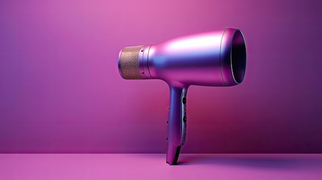 Foto blue hair dryer on white background