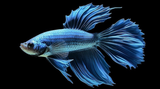 Blue halfmoon betta fish Generative AI