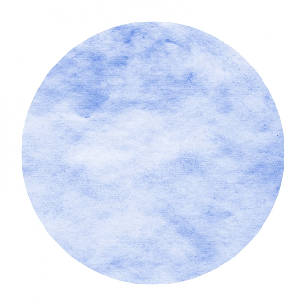 青い手描き水彩円形フレーム