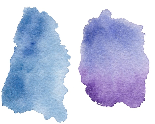 blue hand drawn watercolor stains