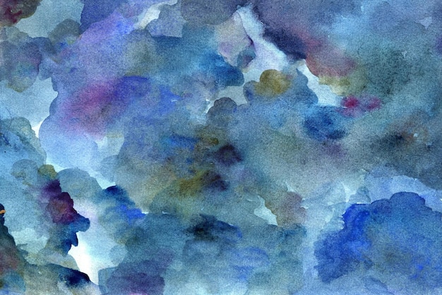 Blue handdrawn watercolor background