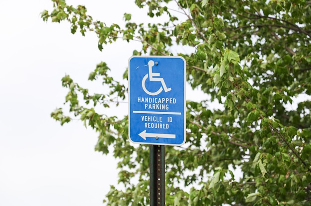 Blue handicap sign a symbol of accessibility inclusivity equal rights and support for individual