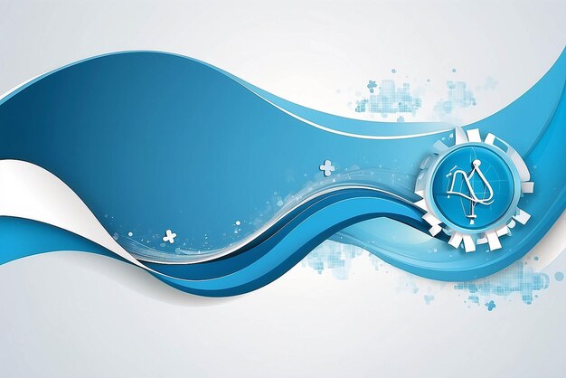 Photo blue healthcare and medical banner with wave