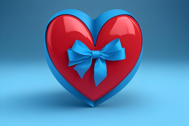 blue heart covered ribbon red day of charity