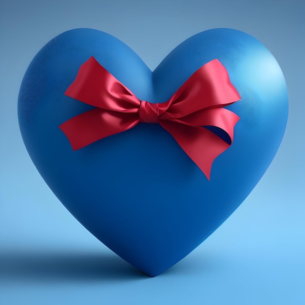 blue heart covered ribbon red day of charity