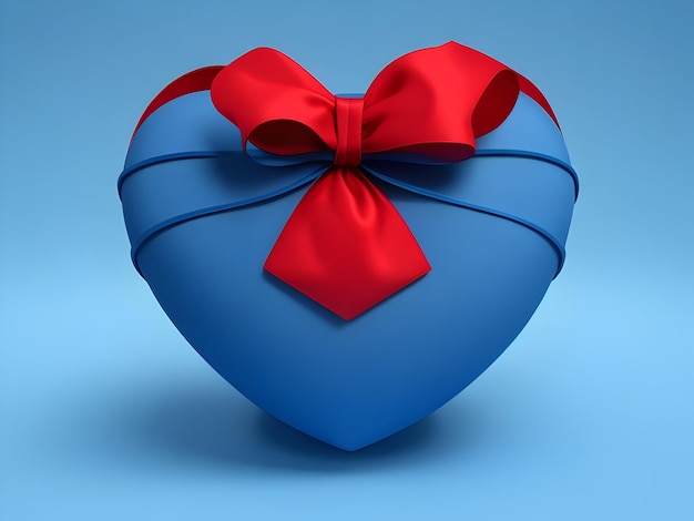 голубое сердце покрытое лентой красный день благотворительности