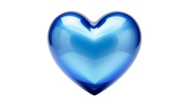 Photo blue heart isolated on white background