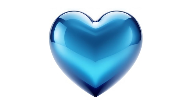 голубое сердце изолировано на белом фоне