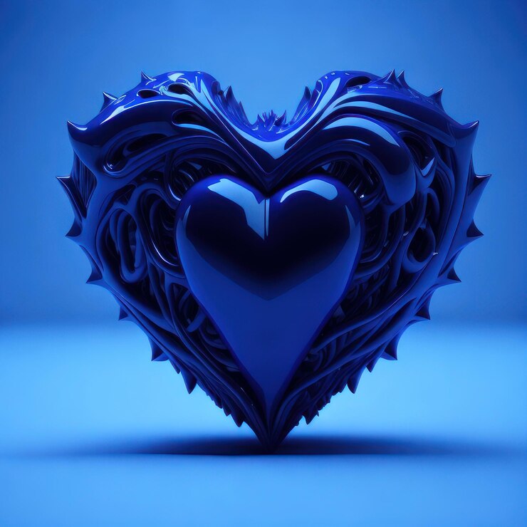फोटो a blue heart with a heart on it