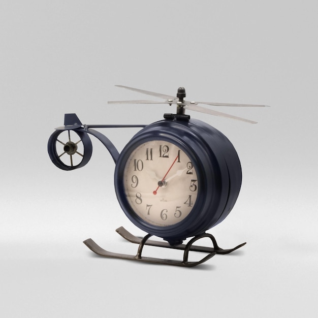 blue helicopter clock