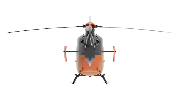 Blue helicopter isolated on the white background. 3d illustration.