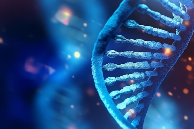 Photo blue helix human dna structure