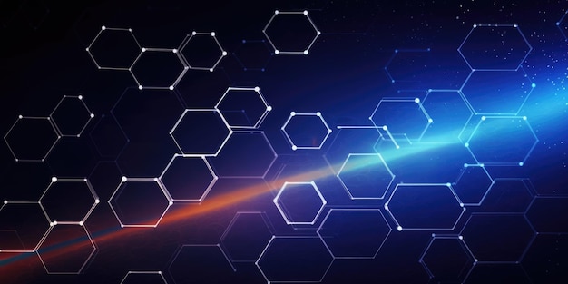 blue hexagon technology abstract background generative ai aig21