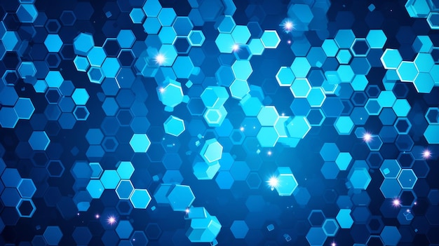 Blue hexagons on a blue background