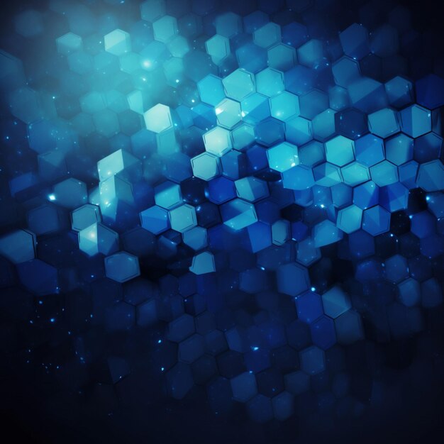 Blue hexagons on a dark background