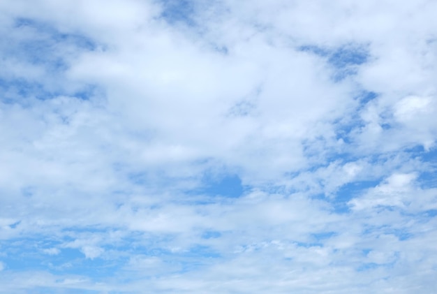 Blue high sky with light white clouds natural idyllic background environment concept