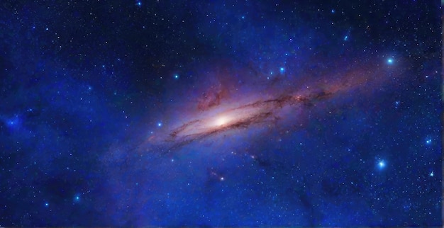 Photo blue horizons adventurous exploration galaxy sky spiral milky way