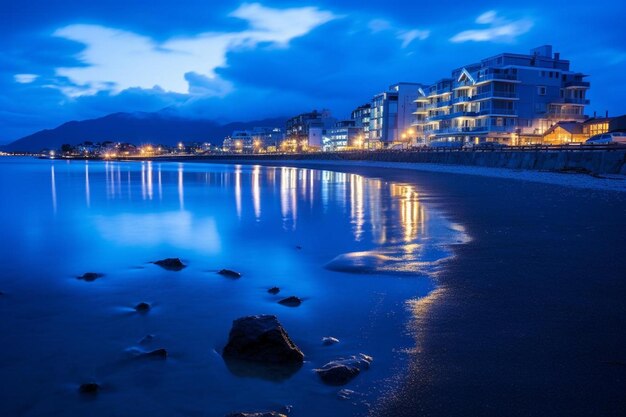 Blue hour on alnes beach norway