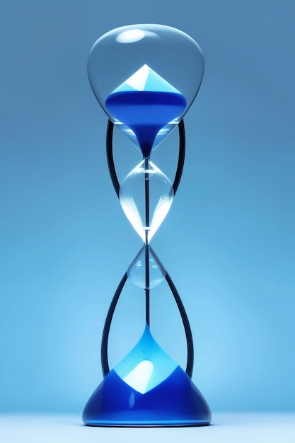 A blue hourglass with a blue hourglass on it.