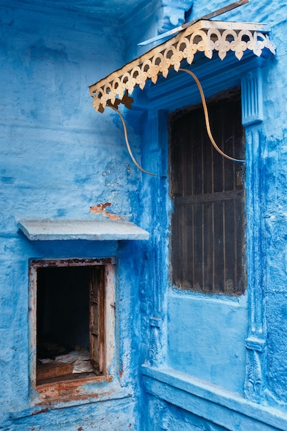 Blue houses in streets of of Jodhpur