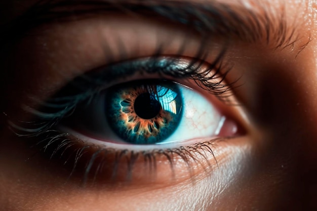 Blue human eye close up Generative AI