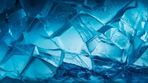 얼음이라는 단어가 적힌 파란색 얼음 조각