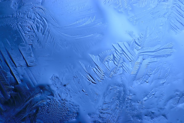 푸른 얼음 유리 배경, 유리에 있는 얼음 표면의 추상 질감, 얼어붙은 계절 물