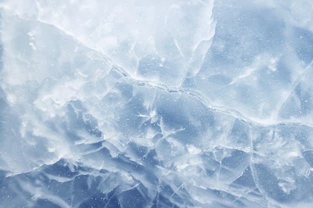 Blue ice surface frozen crack texture background