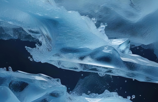 青い氷のテクスチャ背景