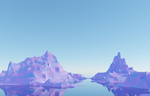 A blue iceberg with a blue sky background