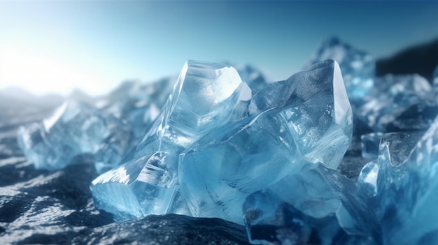 Premium AI Image | A blue iceberg with the word ice on it