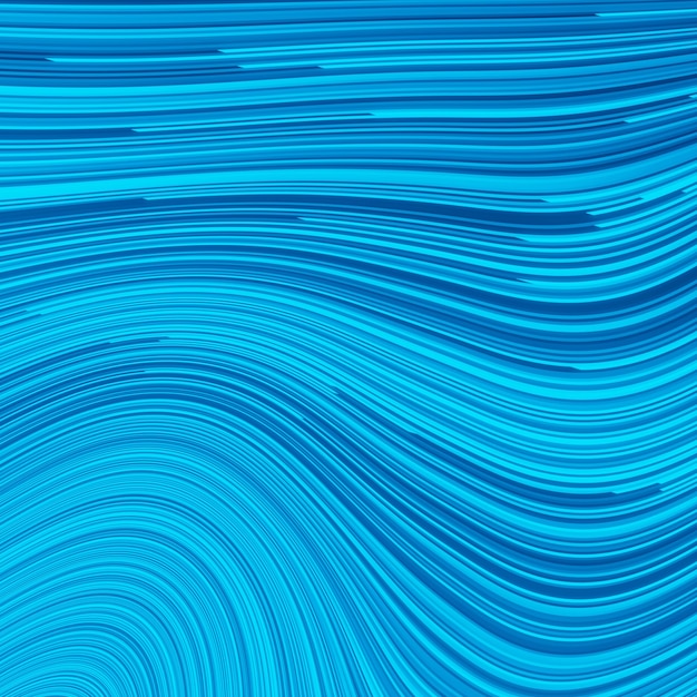 Blue illustration with lines. Turquoise, cobalt, navy speed line or wind motion abstract background. Glowing shiny energy waves on dark blue backdrop, digital halftone pattern